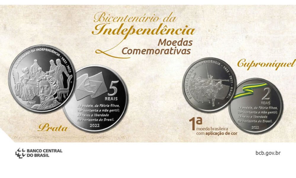 Banco Central lança moeda colorida para celebrar bicentenário da Independência