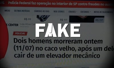 É #FAKE que Portal de Pinhal publicou reportagem dizendo que dois homens morreram no Caco Velho