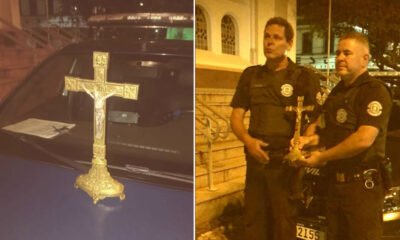 GCM de Pinhal prende ladrão e recupera crucifixo furtado da Igreja Matriz