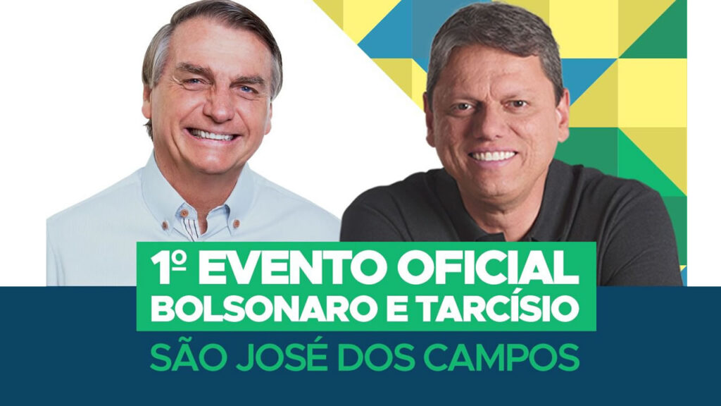 Ao lado de Bolsonaro, Tarcísio lança oficialmente campanha ao Governo de SP nesta quinta (18), em São José dos Campos