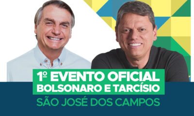 Ao lado de Bolsonaro, Tarcísio lança oficialmente campanha ao Governo de SP nesta quinta (18), em São José dos Campos