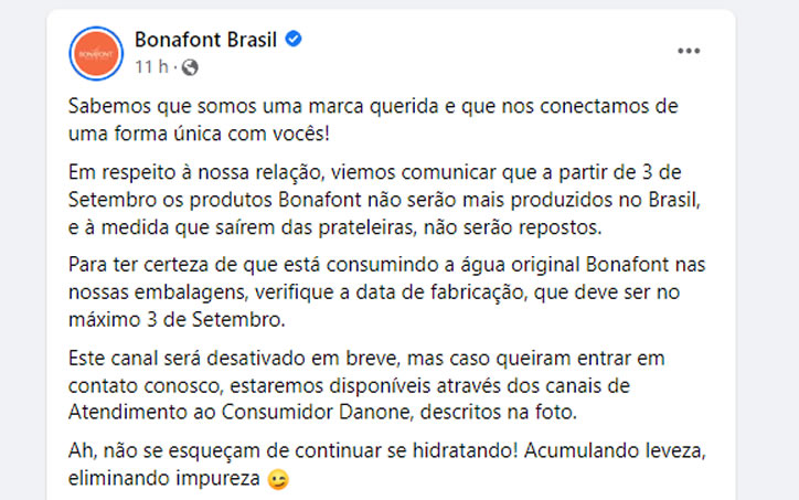 BONAFONT COMUNICADO