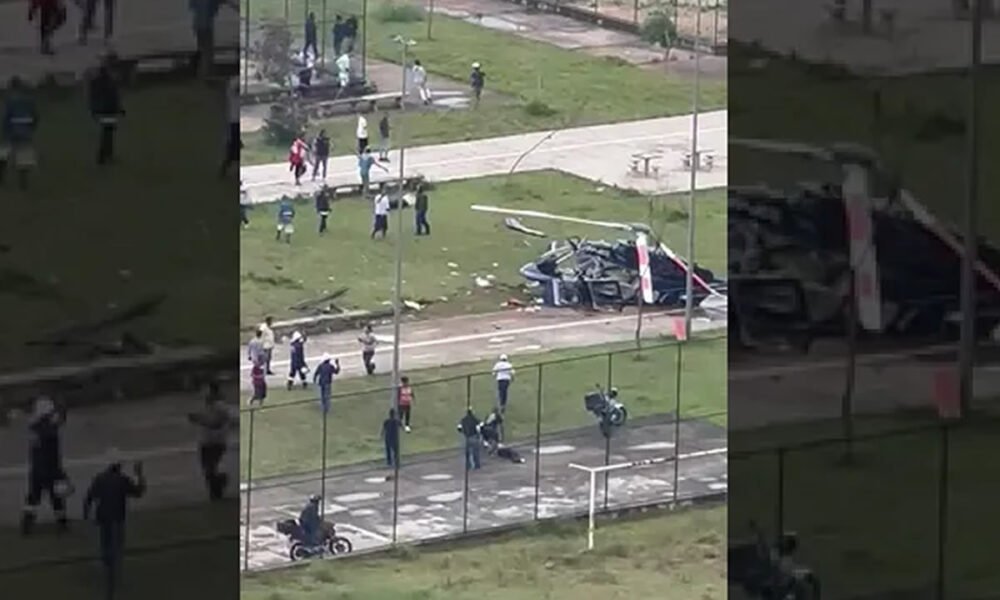 Queda de helicóptero deixa 2 pessoas feridas em São Paulo