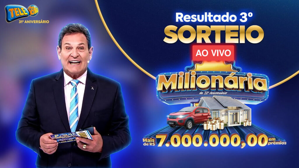 Resultado do 3º sorteio da TELE SENA MILIONÁRIA de hoje