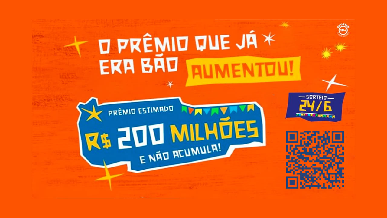 Prêmio da Quina de São João aumenta para R 200 milhões; veja como jogar