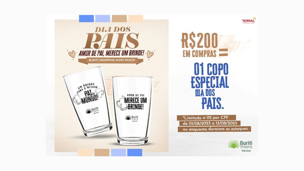 Compre e Ganhe Buriti Shopping Mogi Guaçu lança campanha especial para o Dia dos Pais