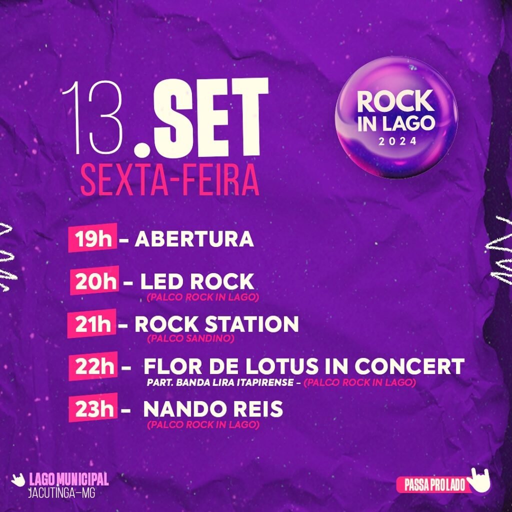 Programação do Rock in Lago 2024 - Sexta-feira