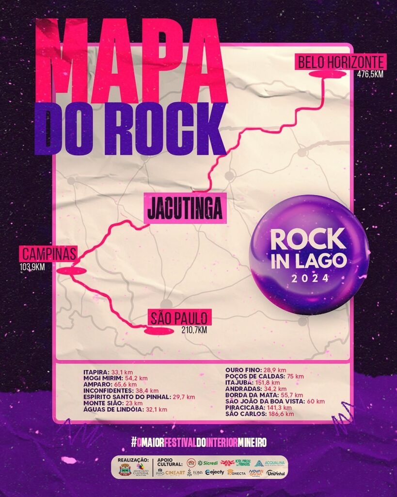 Mapa do Rock in Lago em Jacutinga 