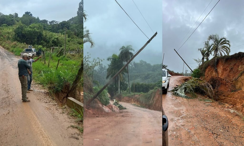 Fotos exibem estragos causados pela chuvas nas estrada rurais de Espírito Santo do Pinhal