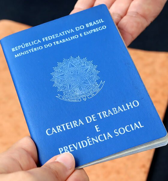 Pessoa entregando carteira de trabalhao brasileira para empregador