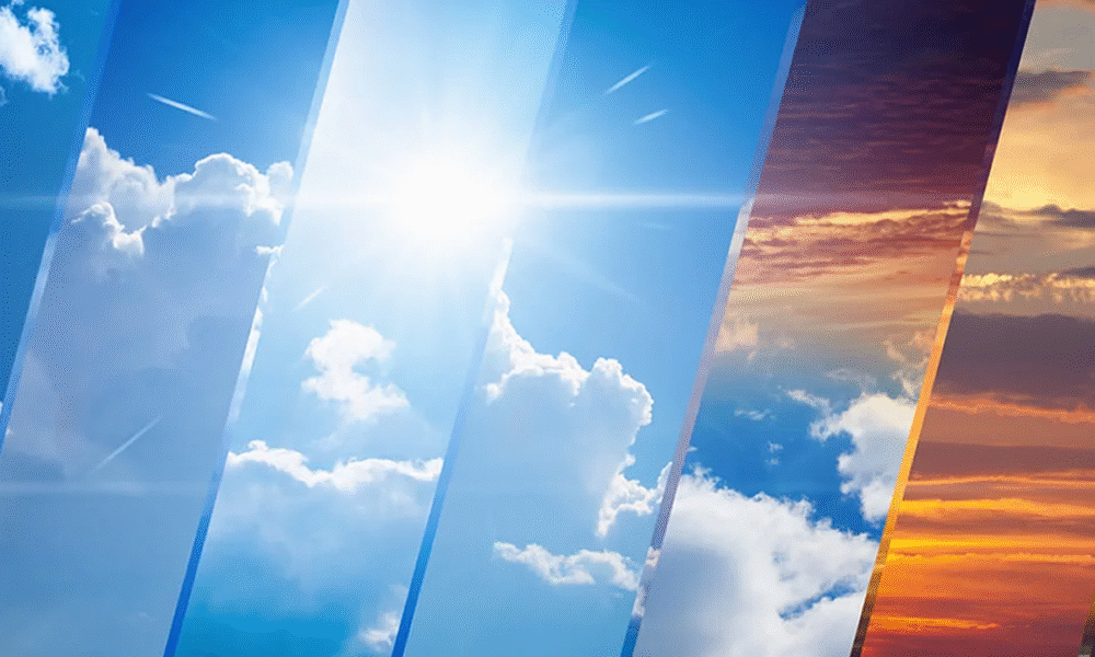 Imagem exibe vários tipos de céu com climas diferente
