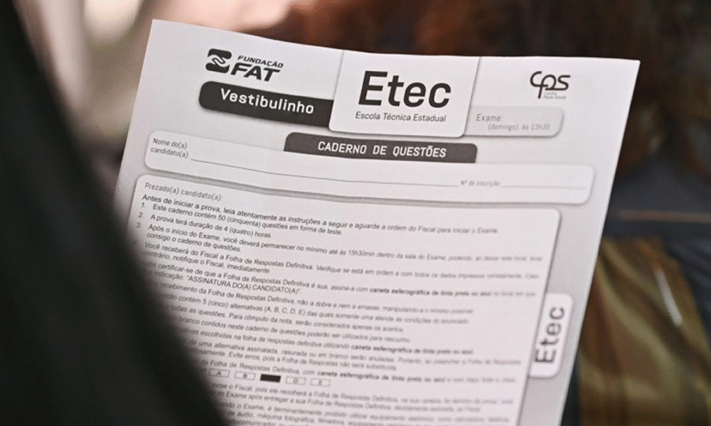 Prova do vestibulinho da ETEC