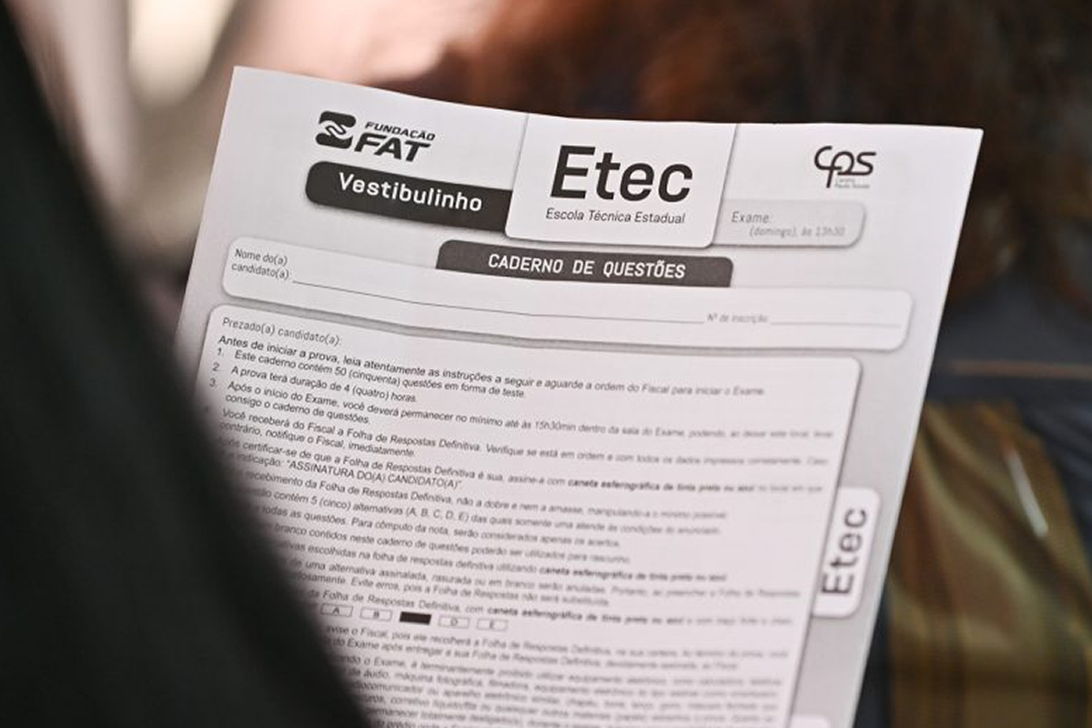 Prova do vestibulinho da ETEC