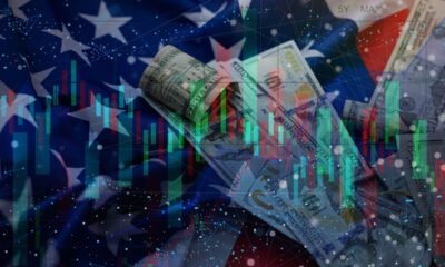 Dolar e bandeira americana