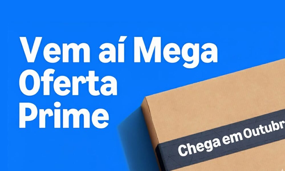 Imagem ilustrativa da "Mega Oferta Prime" com o logo da Amazon Prime e a data do evento (7 a 10 de outubro)